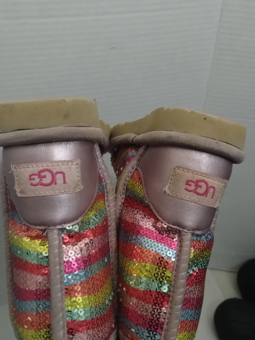 UGG Girl's Mural Rainbow Sequin Ankle Boots